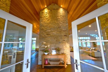 PPM Natural Stone entry door feature wall