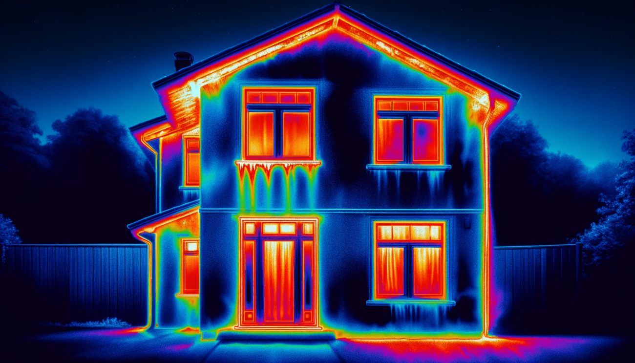Thermal image of a house. (Image credit to uav1.com)